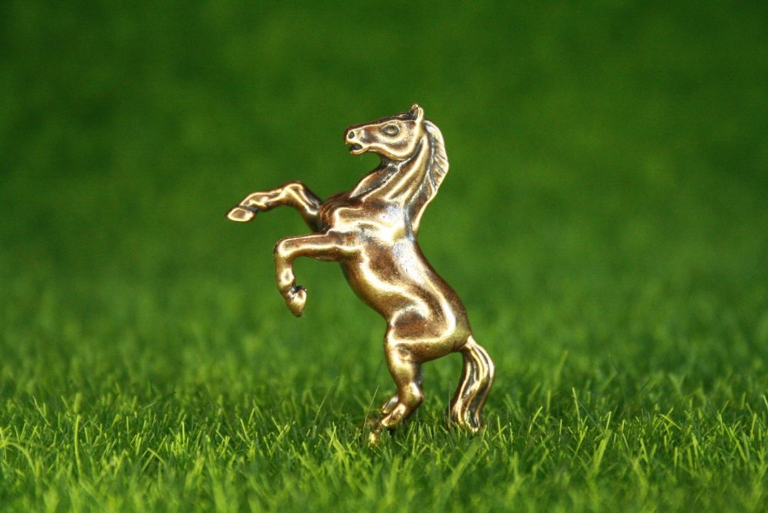 Rearing horse - miniature statue of bronze, metal figurine - 摆饰 - 铜/黄铜 