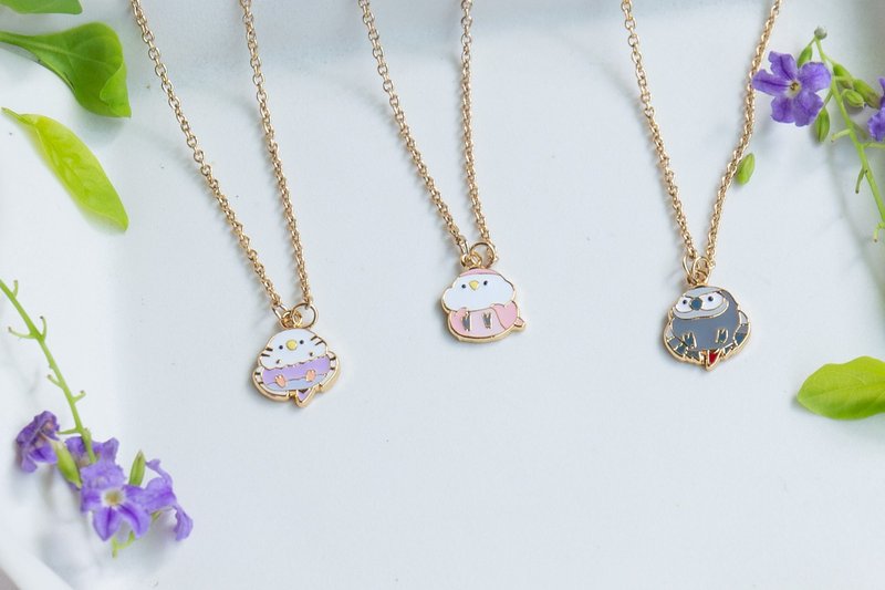 虎皮鹦鹉 秋草鹦鹉 灰鹦鹉 项链 鸟 生日礼物 纸盒包装 - 项链 - 珐琅 多色