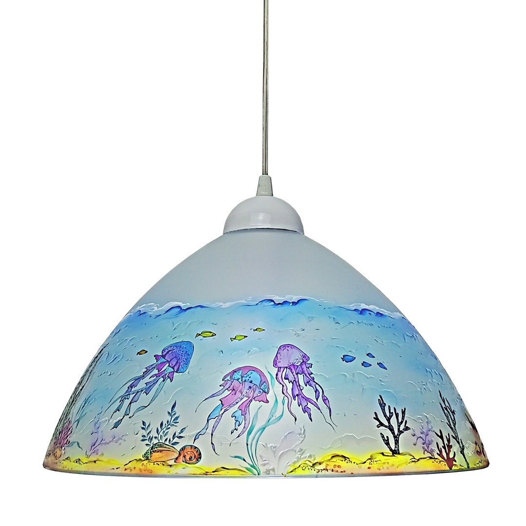 Pendant Light,Nautical Home Decor,Lighting Beach House,Stained glass. - 灯具/灯饰 - 玻璃 蓝色