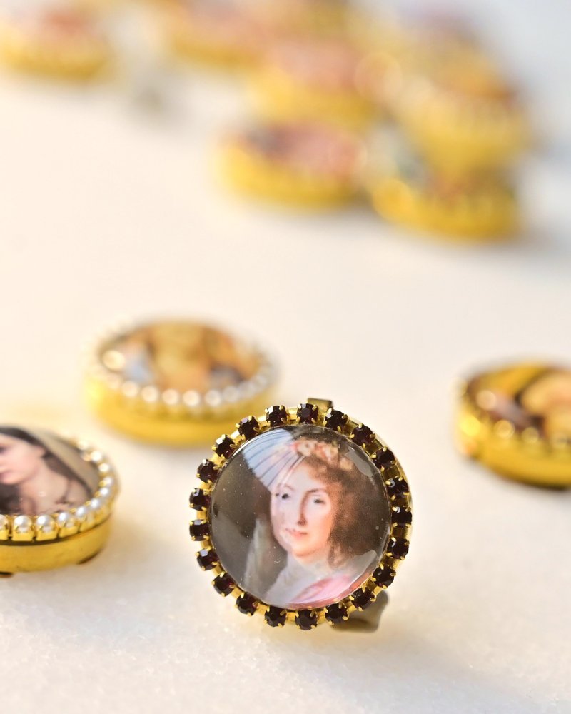 Button Cover 手作钮扣饰~别致优雅~名画系列: 伯爵夫人肖像 - 袖扣 - 玻璃 多色