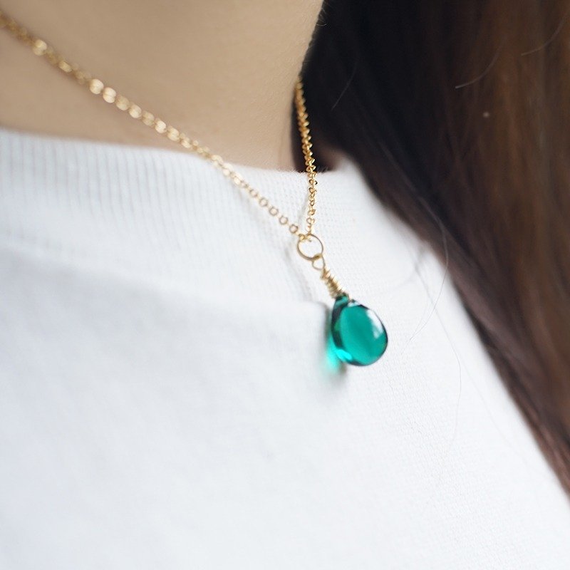 绿野仙踪::绿项链 - 进口捷克琉璃 / 锁骨链 / 生日礼物 / 手链手环礼物定制设计 - 锁骨链 - 其他材质 绿色