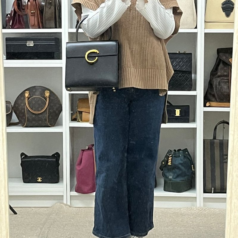 Cartier 经典豹纹 2WAY 手提/肩背包 黑色 - 01494 - 侧背包/斜挎包 - 真皮 黑色