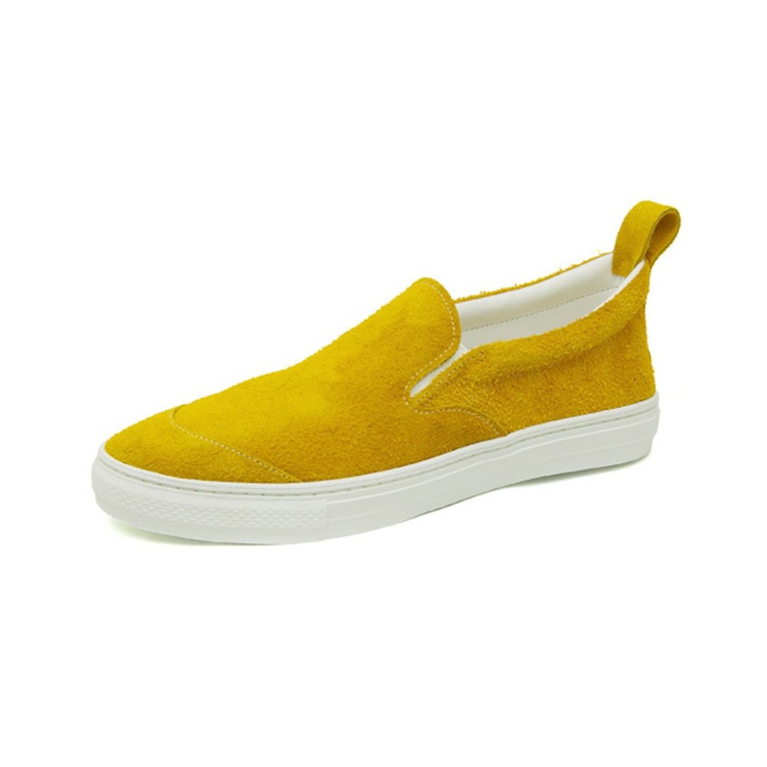 German Shepherd Low Mustard / mustard leather slip-on - 女款休闲鞋 - 真皮 黄色