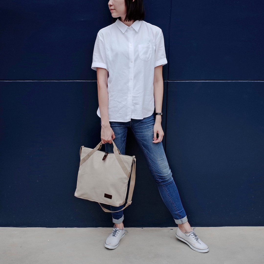 MONO collection - Cloth Bag, Cotton Canvas, Pocket for Tablets, iPad, iPhone - 其他 - 棉 卡其色
