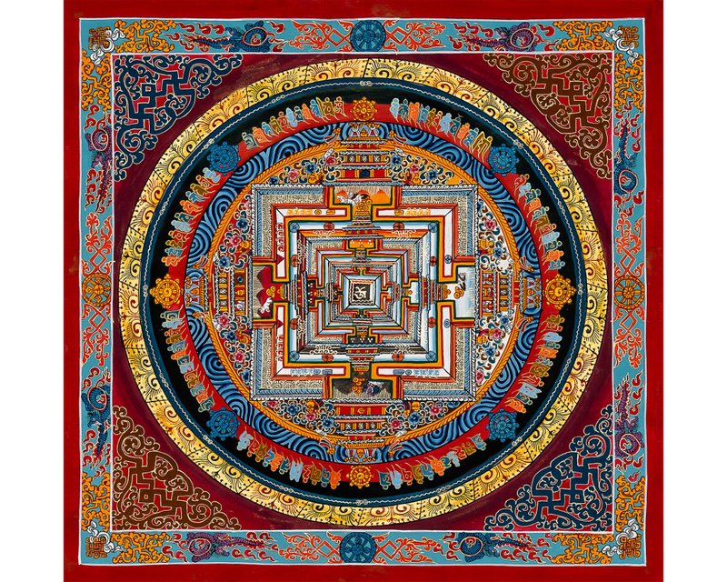 金色点缀时轮曼陀罗——珍稀艺术品 促进正念生活 - 墙贴/壁贴 - 其他材质 多色