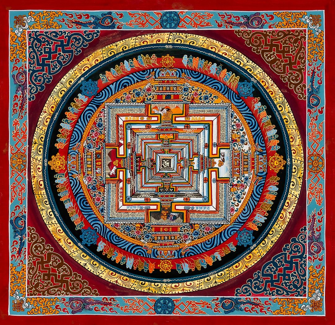 金色点缀时轮曼陀罗——珍稀艺术品 促进正念生活 - 墙贴/壁贴 - 其他材质 多色