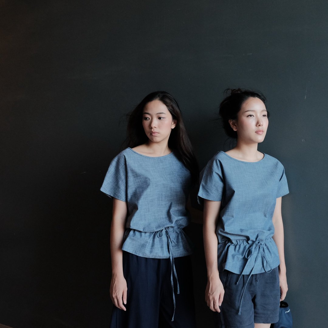 MALI TOP - Chambray blue - 女装上衣 - 棉 蓝色