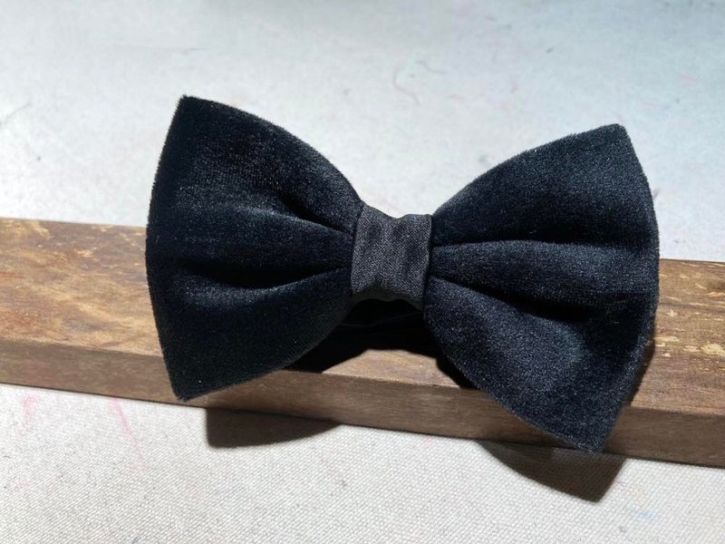 黑棉绒 宴会型 领结 Bow Ties - 领结/领巾 - 棉．麻 黑色