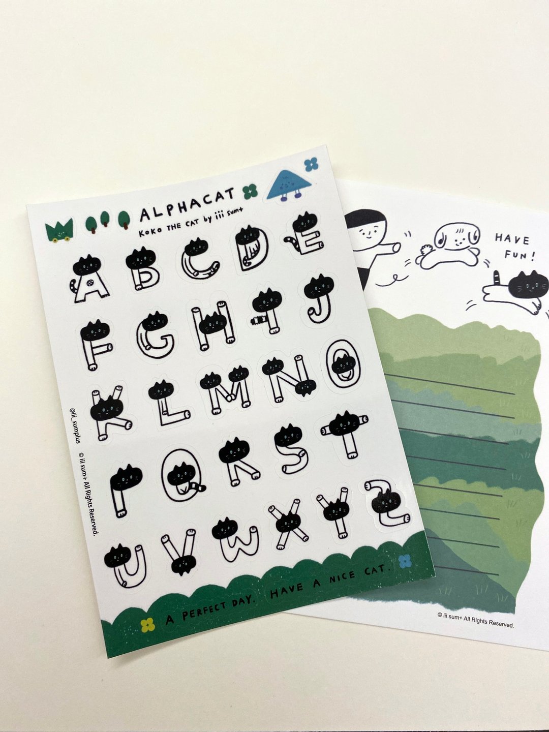 KOKO ALPHACAT sticker 字母猫 白底 贴纸  附明信片一张款式随 - 贴纸 - 防水材质 