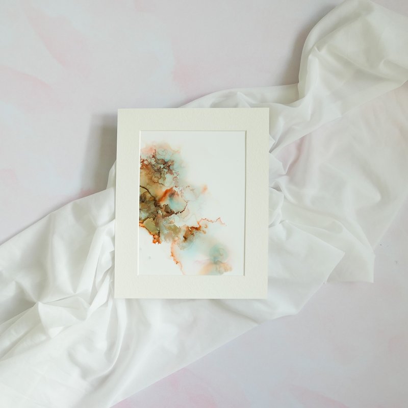 大地之母2 抽象画 家居布置 装饰 礼物 简约主义 手绘原画作 A5 - 卡片/明信片 - 纸 白色
