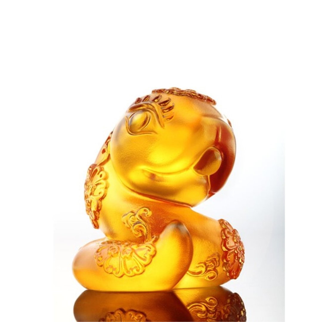 LIULI 12生肖花灿灿娃娃  弯弯 - 摆饰 - 琉璃 红色