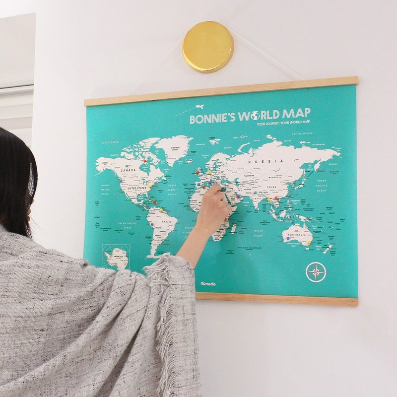 世界地图-专属订制实木框海报-湖水绿 圣诞定制化礼物 送礼推荐 - 海报/装饰画/版画 - 纸 绿色