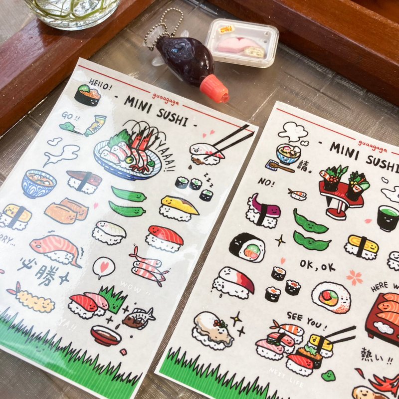 MINI SUSHI 小寿司 防水透明DIY贴纸组 - 贴纸 - 防水材质 多色