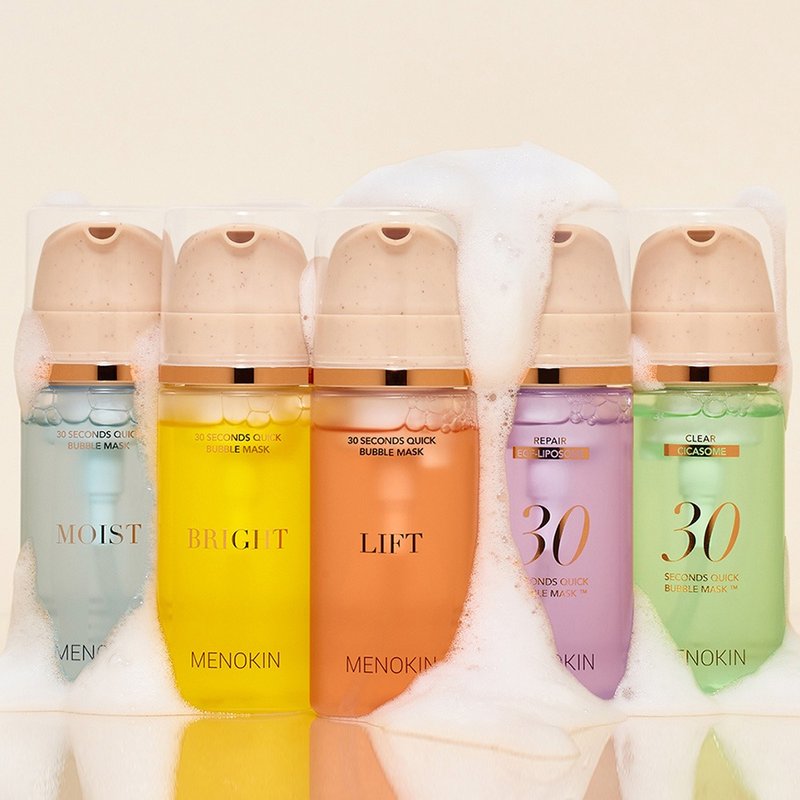 【纯素护肤品】MENOKIN 30 秒免洗泡泡面膜套装 - 面膜/冻膜 - 浓缩/萃取物 白色