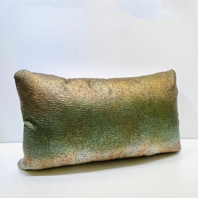 台湾手工///日本西阵织 和服腰带抱枕套【水金绿宝石色系】 - 枕头/抱枕 - 丝．绢 