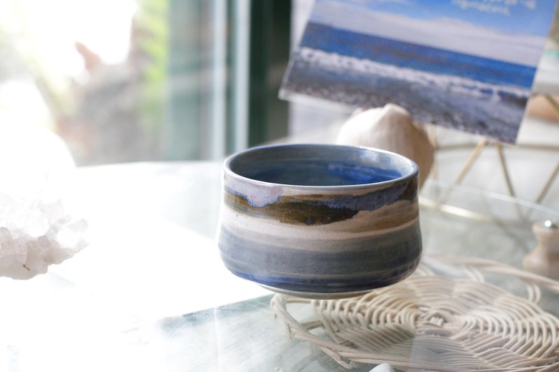 手拉坏花莲海系列陶碗/茶碗3 - 茶具/茶杯 - 陶 蓝色