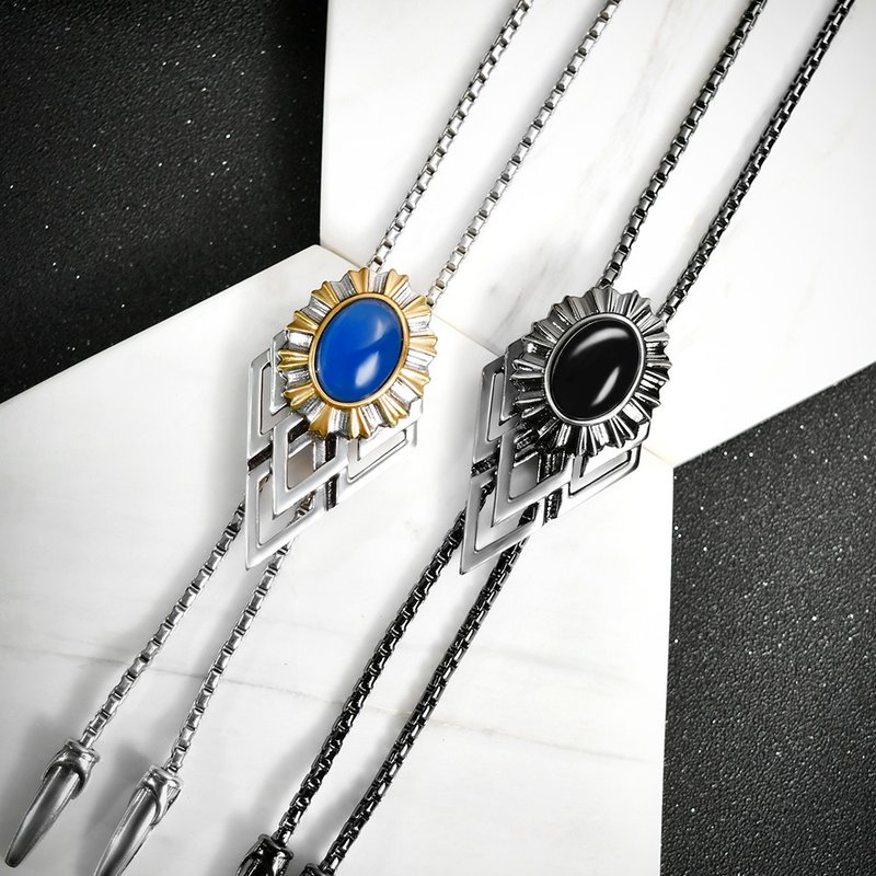 荣誉勋章 保罗领带 Bolo Tie 领绳项链 金属绳领带 长项链 - 领带/领带夹 - 其他金属 银色