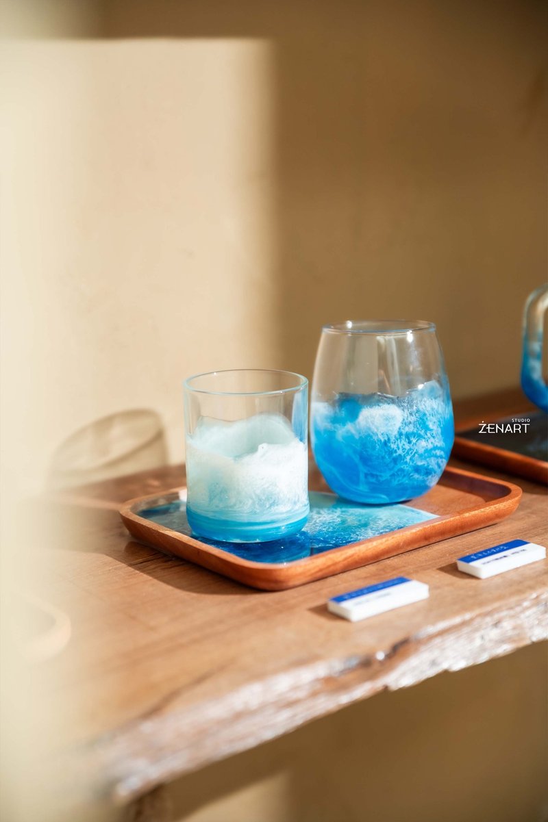 心灵海浪圆杯/手把马克杯 - 玻璃杯 - 玻璃 