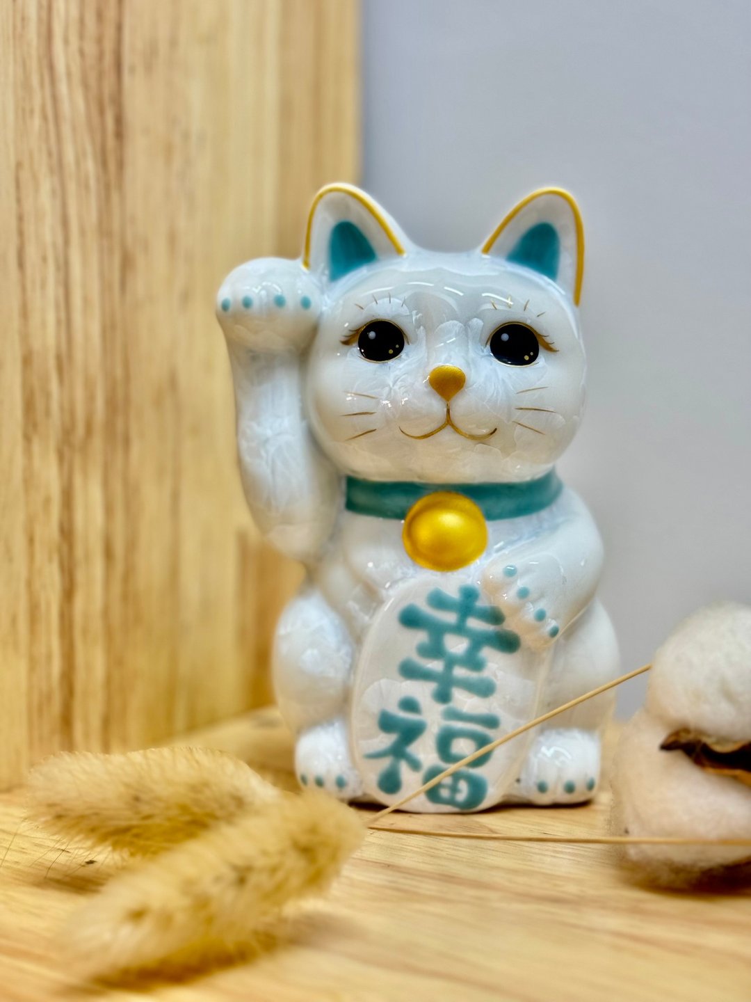 京烧 清水烧 |花结晶 小 白 右手 幸福 - 摆饰 - 陶 白色