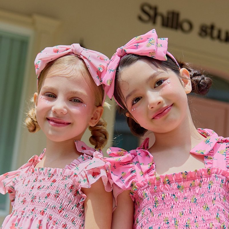 玫瑰花瓣大蝴蝶结头带 - 童装礼服/连衣裙 - 其他材质 