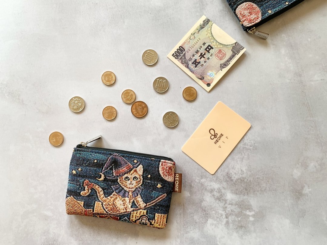 零钱包 卡片隔层  / 防泼水 平织缇花 魔女小星猫 - 零钱包 - 其他材质 多色