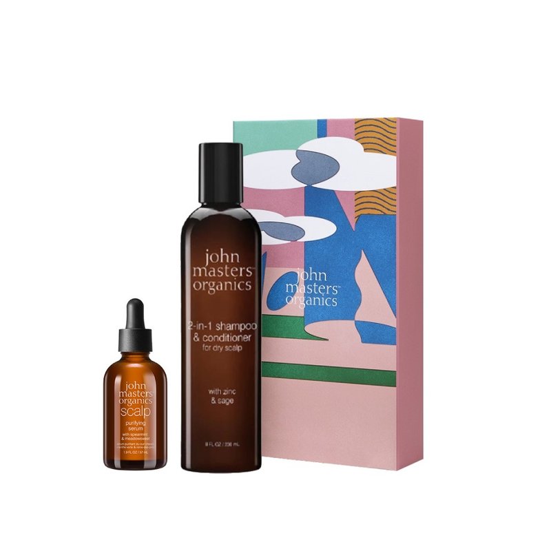 John masters organics 鼠尾草二合一深层头皮净化组 含礼盒 - 洗发用品 - 浓缩/萃取物 多色