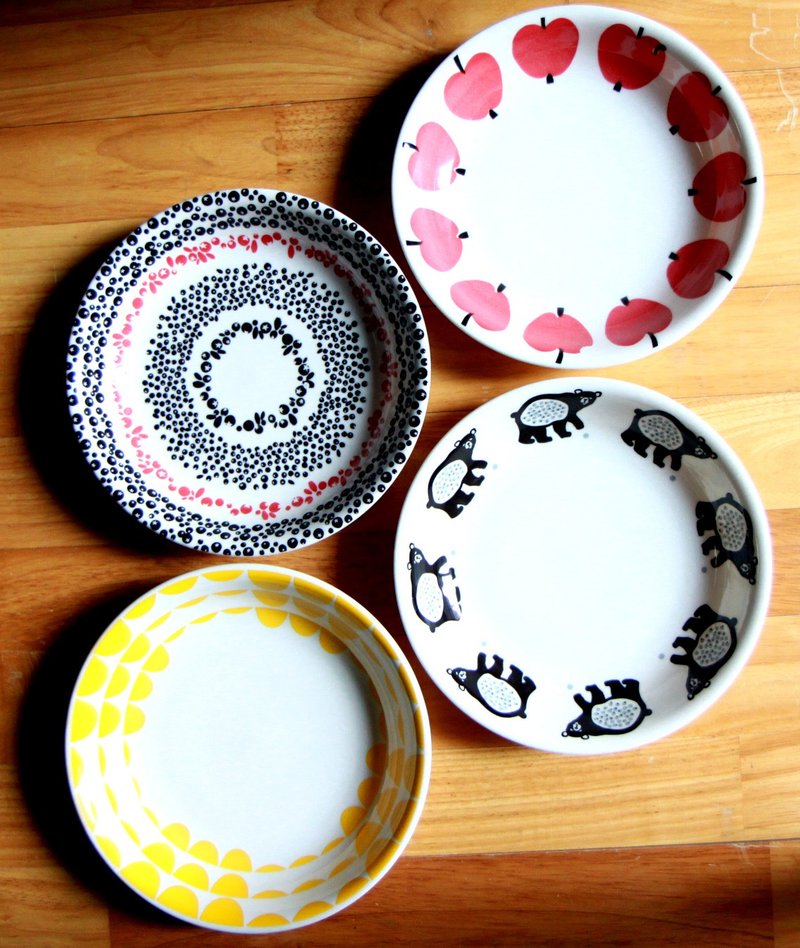 北欧•芬兰Finlayson-幽默系列深盘四入组(21cm) - 盘子/餐盘/盘架 - 陶 多色