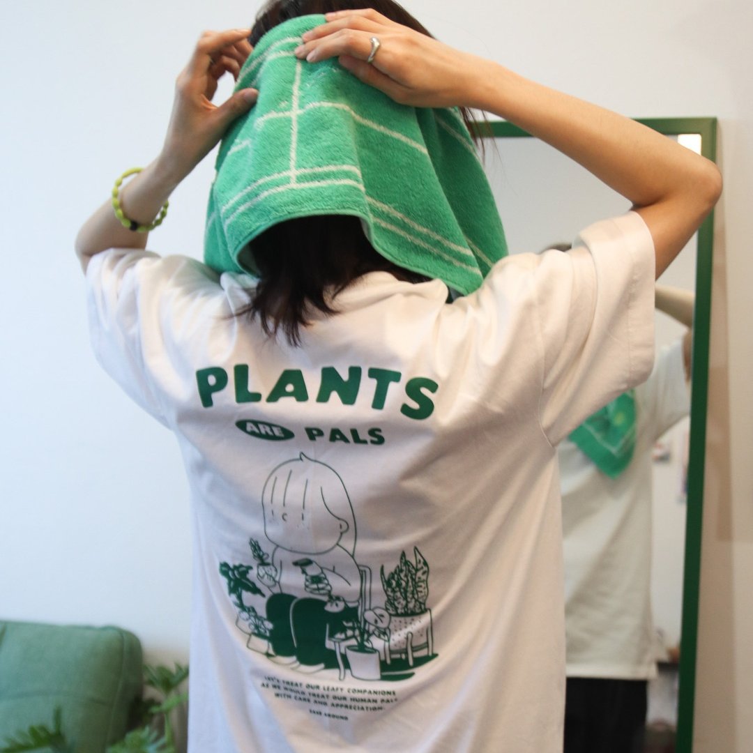 T-SHIRT - PLANTS ARE PALS - 女装 T 恤 - 棉 绿色