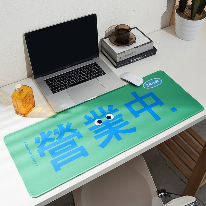 营业中电竞游戏鼠标垫 休息中超大办公桌垫 可爱滑鼠垫 - 鼠标垫 - 橡胶 