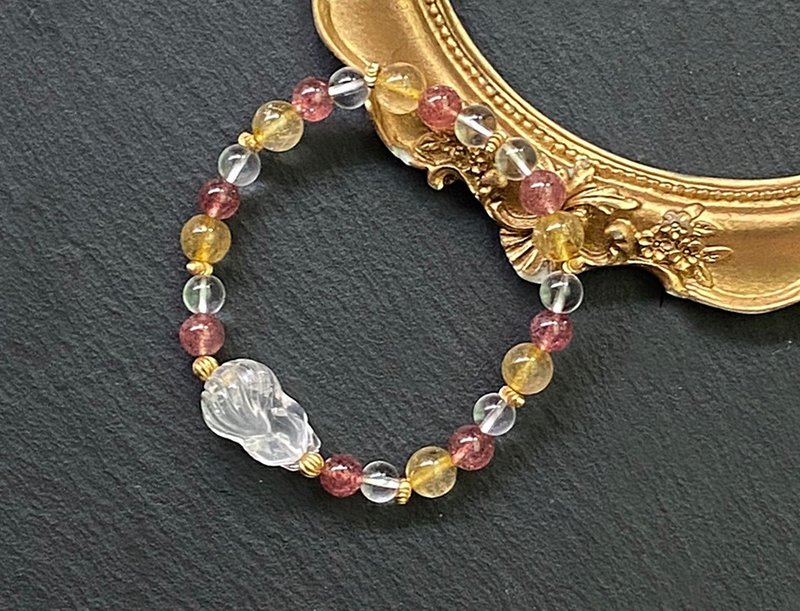 金发晶 草莓晶 白水晶 趴趴狐 招财 避邪 旺人缘 水晶手链 - 手链/手环 - 水晶 多色