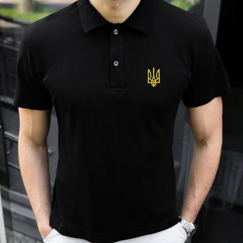 乌克兰三叉戟刺绣 Polo 衫 |乌克兰制造 - 男装上衣/T 恤 - 棉．麻 多色