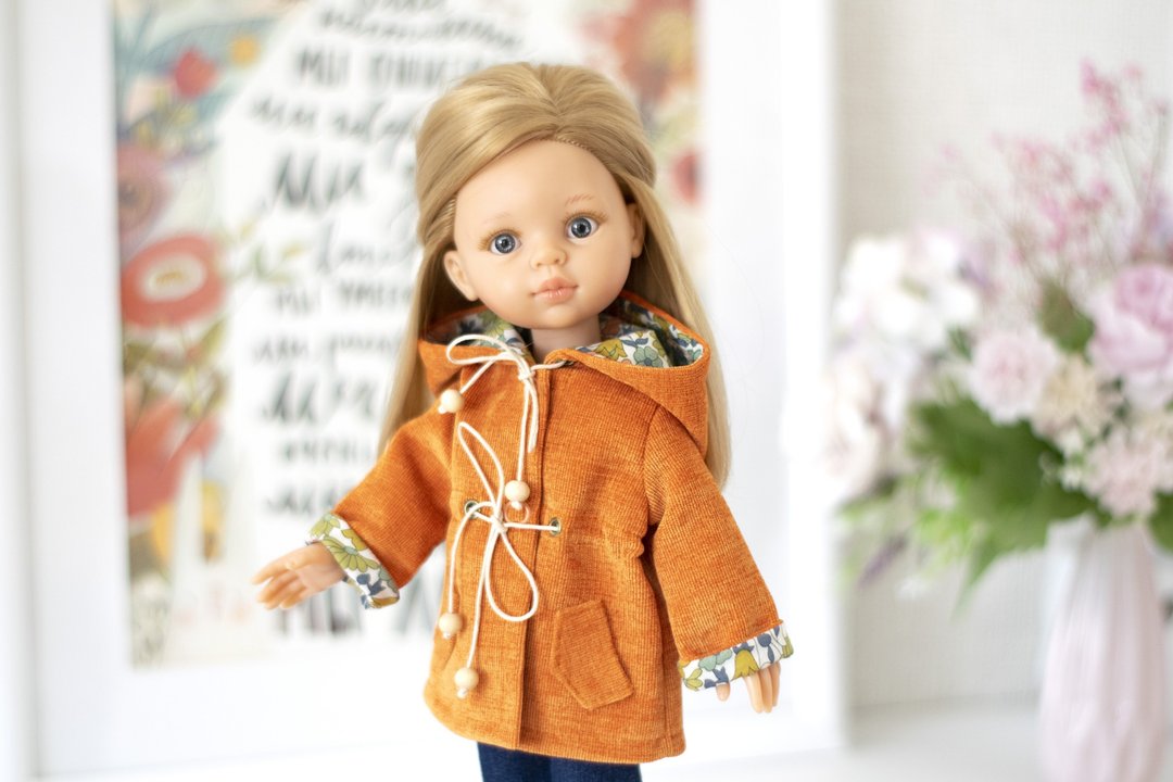 Jacket for dolls Paola Reina, Siblies, Corolle, Little Darling (33 cm/13 inches) - 玩偶/公仔 - 棉 橘色
