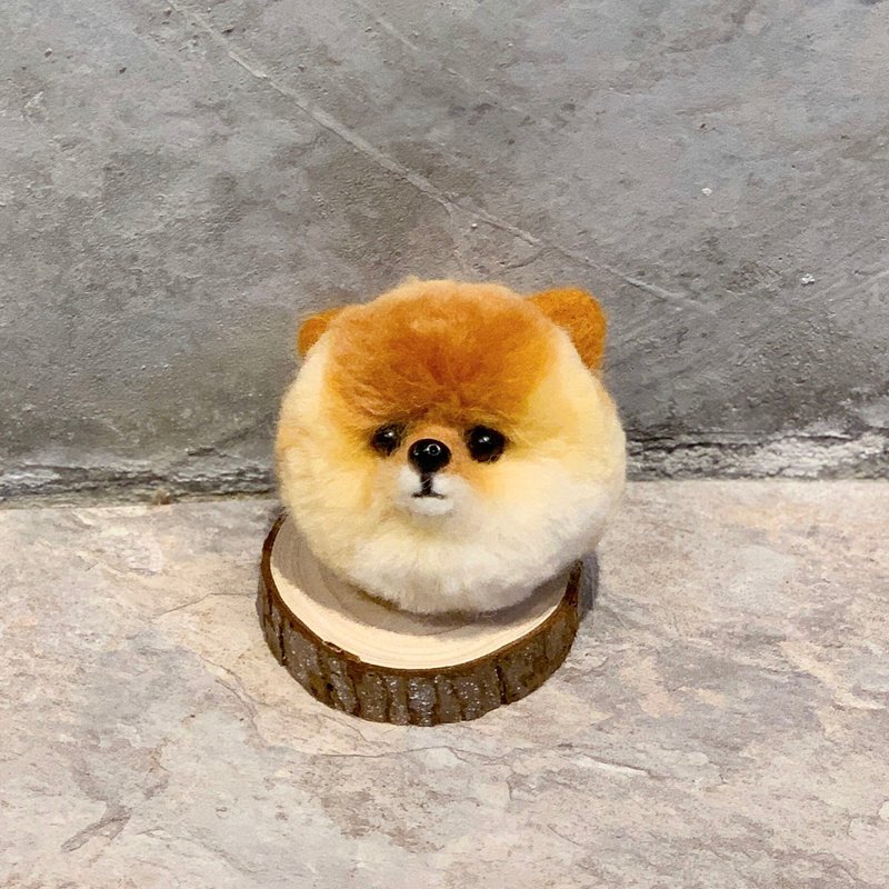 澎澎博美犬羊毛毡别针 - 徽章/别针 - 羊毛 橘色