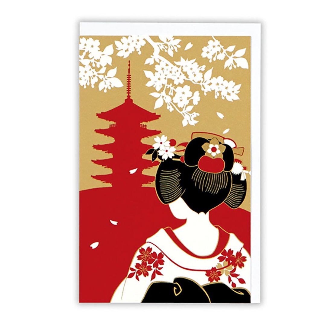 神社和服祭典高级和纸【Hallmark-卡片 经典和风/多用途】 - 卡片/明信片 - 纸 红色