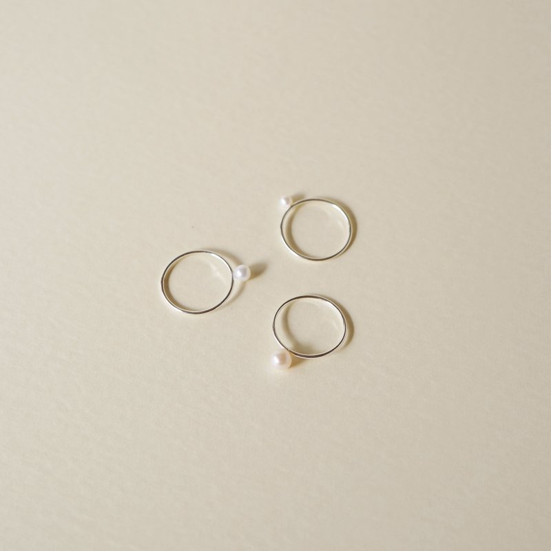 SV925 淡水珍珠戒指 - 戒指 - 其他金属 银色