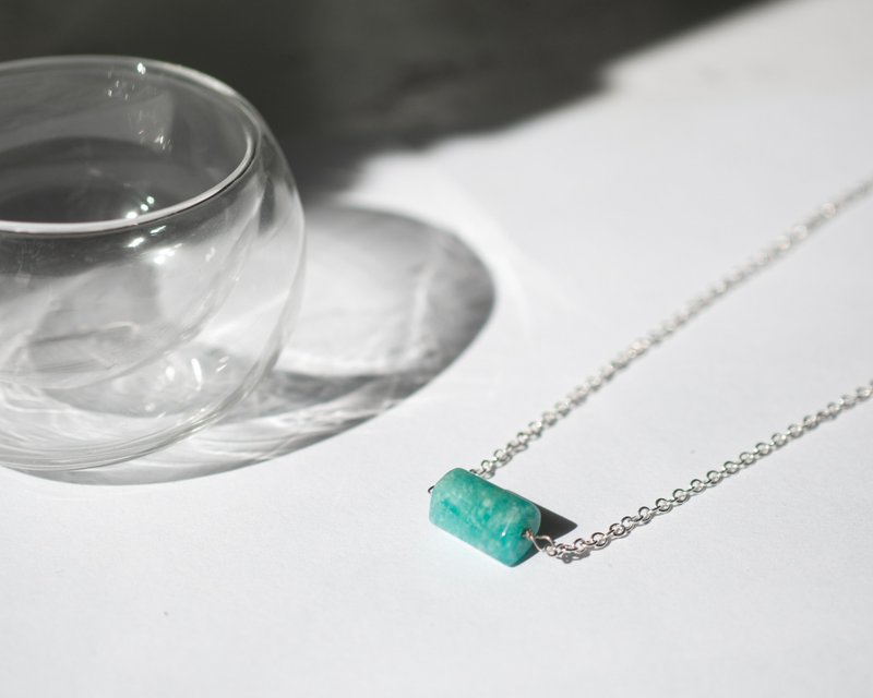 Amazonite Necklace, 925 Silver, Taurus birthstone, Libra Crystal, Mother's Day - 项链 - 宝石 蓝色
