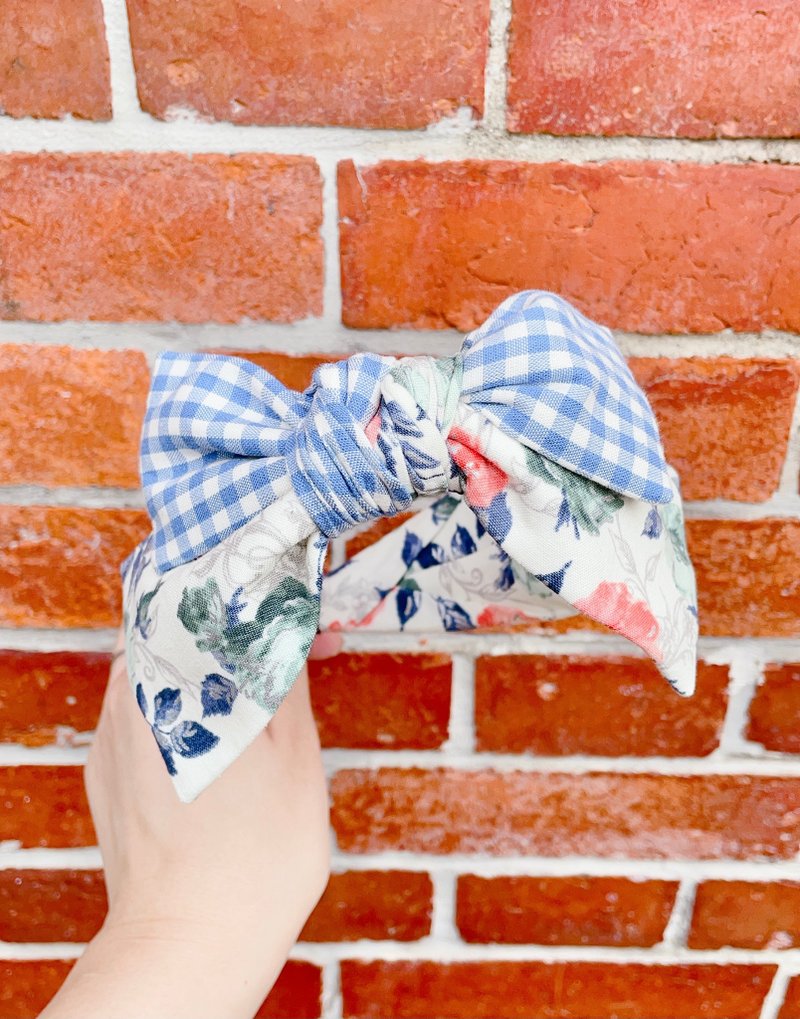 RARAKO乐子-手工发箍/发带/亲子发饰 绝美双蝶-玫瑰爵士-蓝格爵士 - 发带/发箍 - 棉．麻 多色