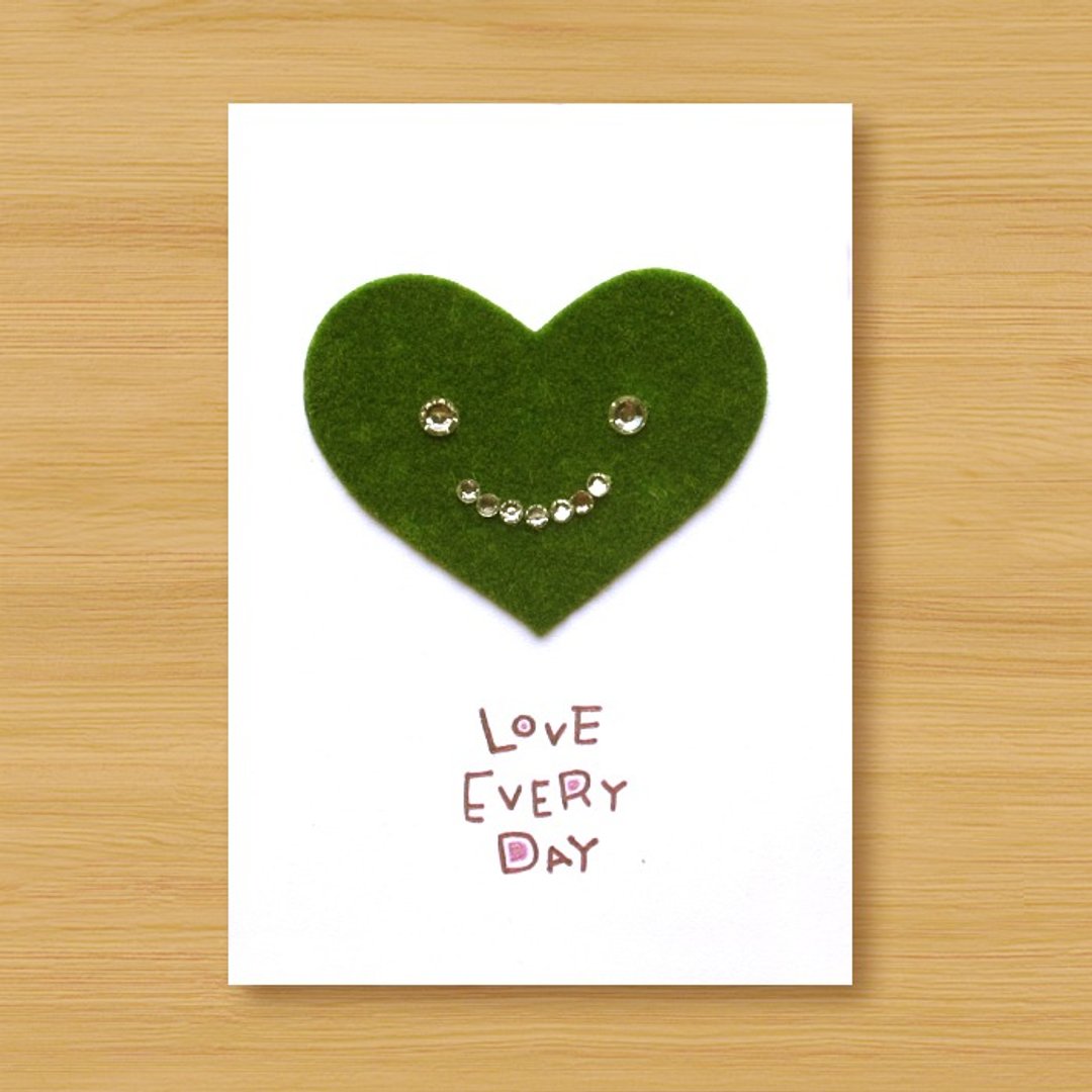 手工小草皮卡片 _ Love Every Day ... 生日卡、情人卡、母亲卡 - 卡片/明信片 - 纸 绿色