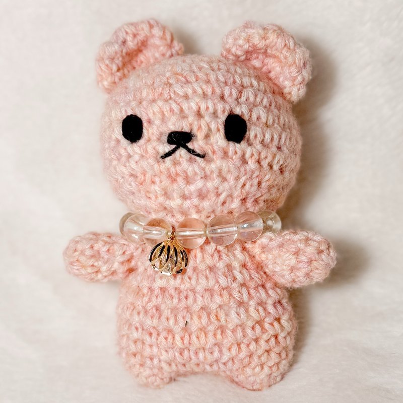 【钩织收藏熊】Peachie守护熊/钩织礼物 × 收藏摆饰 - 玩偶/公仔 - 棉．麻 