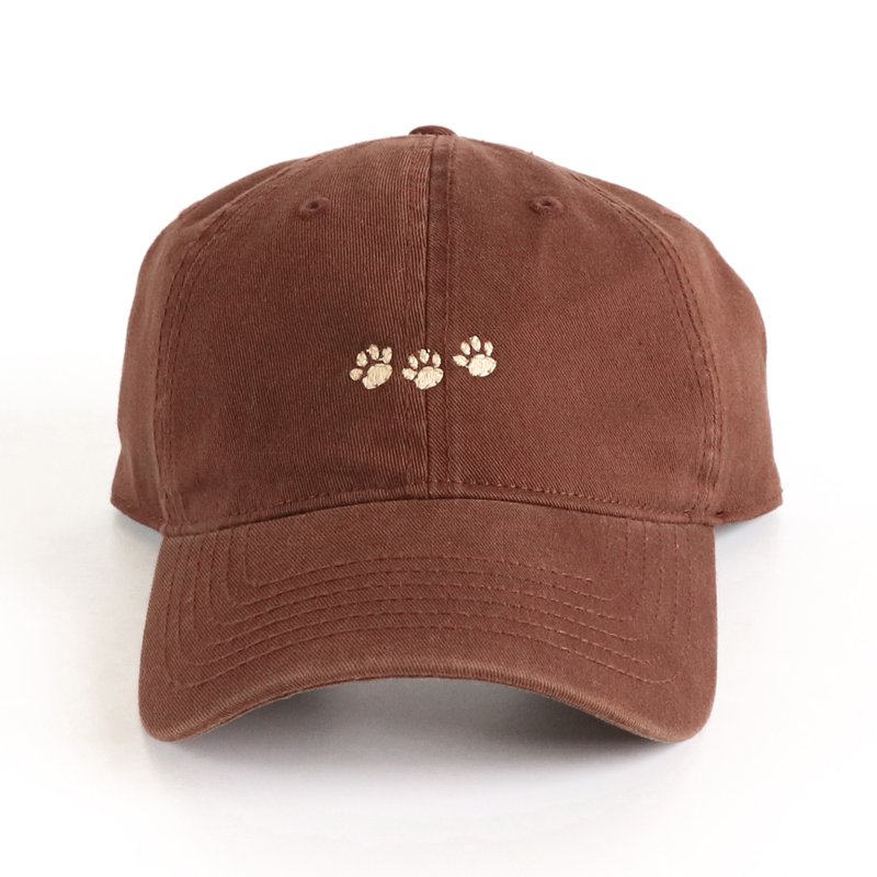 狗狗脚掌棒球帽 - 帽子 - 棉．麻 咖啡色