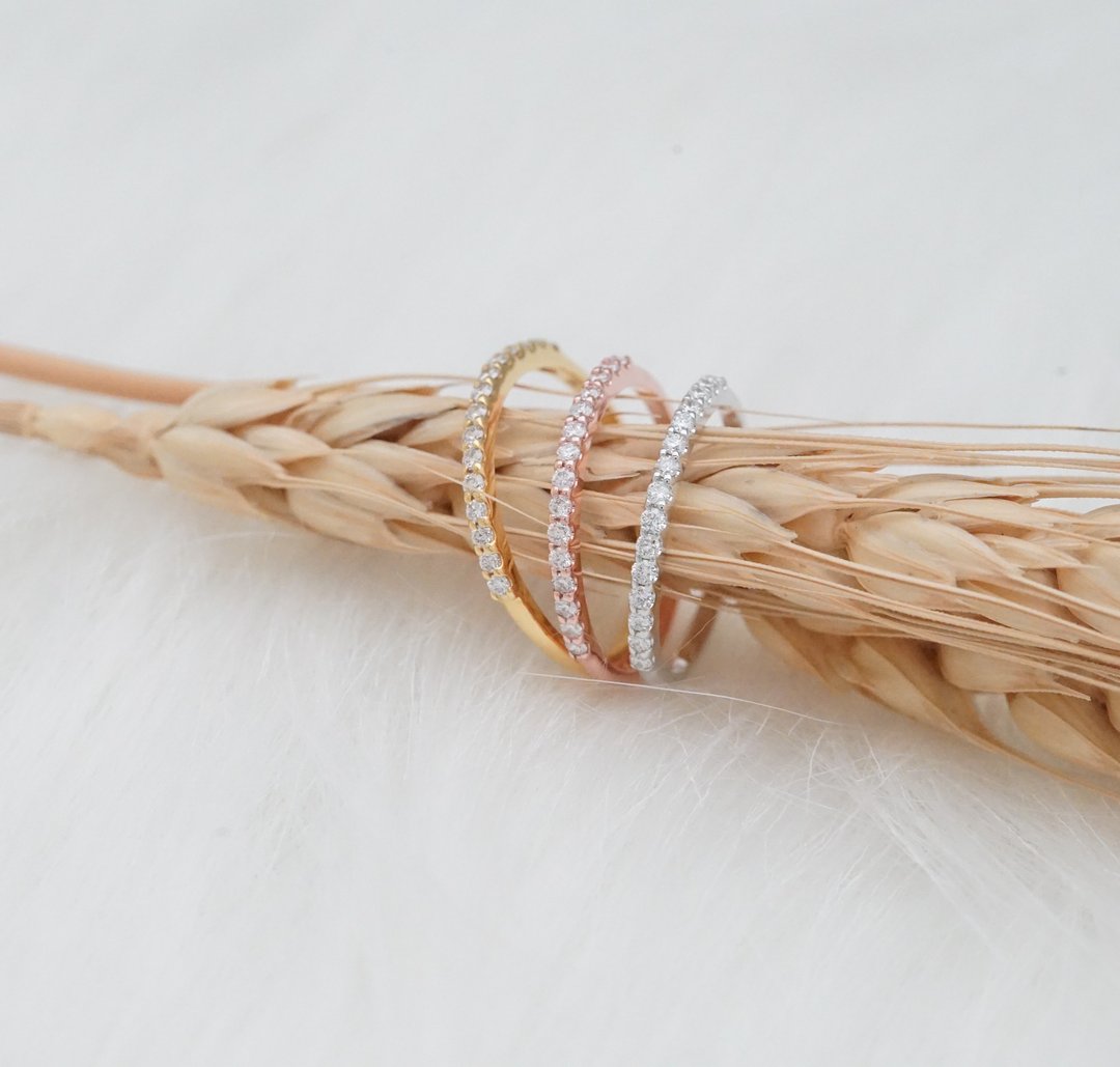 Half Eternity Diamond Ring - 戒指 - 钻石 银色