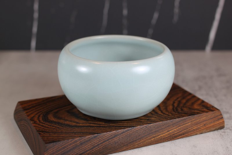 【中秋心意】汝窑茶碗 手拉坏 抹茶碗 名家叶敏祥手作陶精品 - 茶具/茶杯 - 陶 