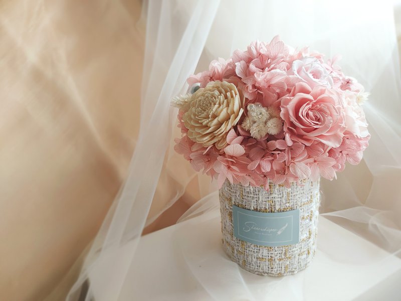 Sheer Whisper絮语藏花_开幕永生扩香桌花 胖胖桌花 球形桌花 - 干燥花/捧花 - 植物．花 粉红色