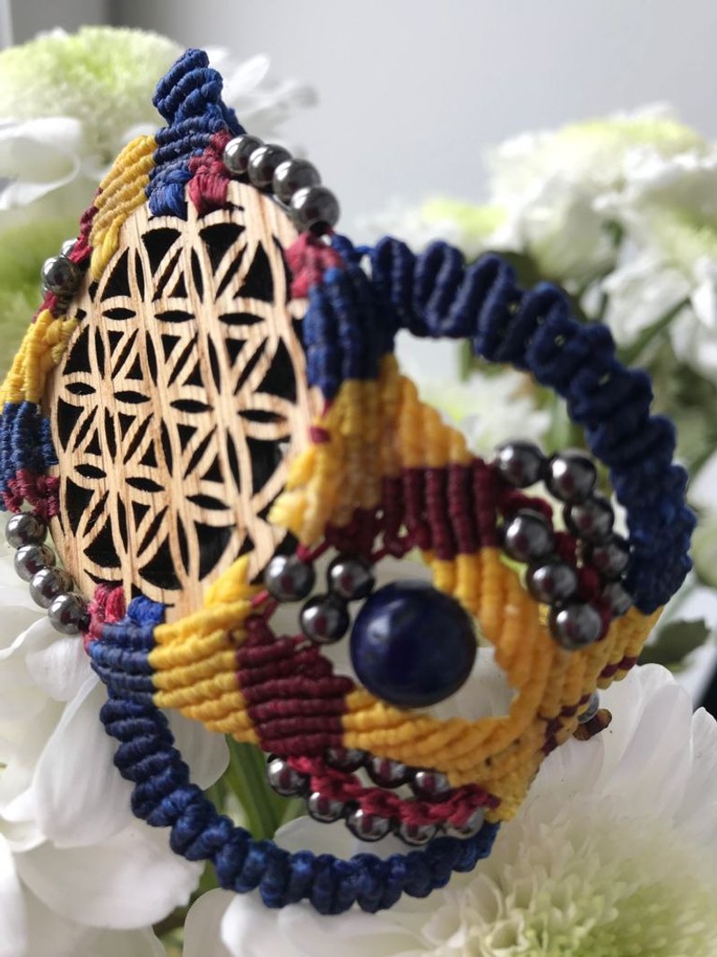 Sacred Geometry Wooden Bracelet - 手链/手环 - 木头 咖啡色