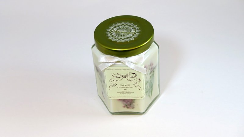 恋爱香氛水瓶座 花草香氛大豆蜡烛瓶 - 香薰/精油/线香 - 蜡 紫色