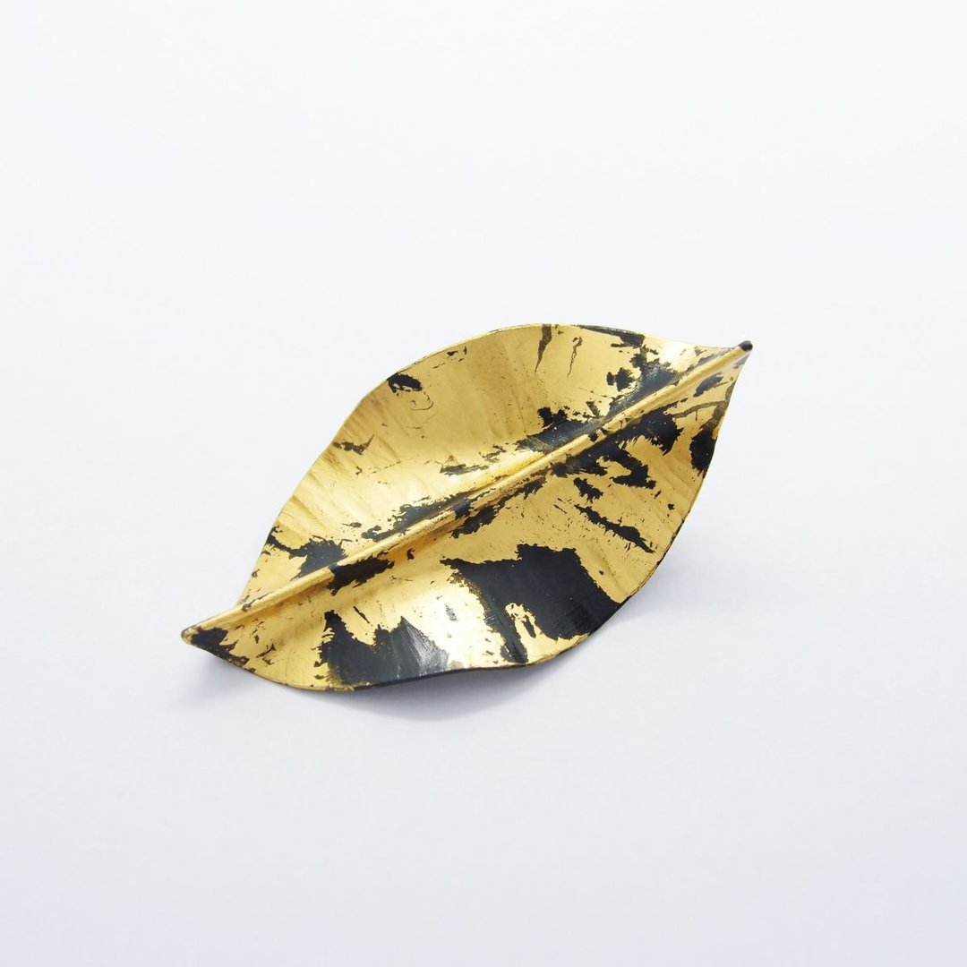叶子贴金胸针 - 胸针 - 其他金属 金色