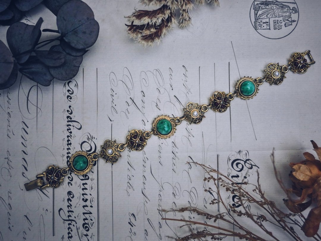 ART 女权珠宝复兴风格古典手链－美国古董首饰 Vintage Jewelry - 手链/手环 - 其他金属 