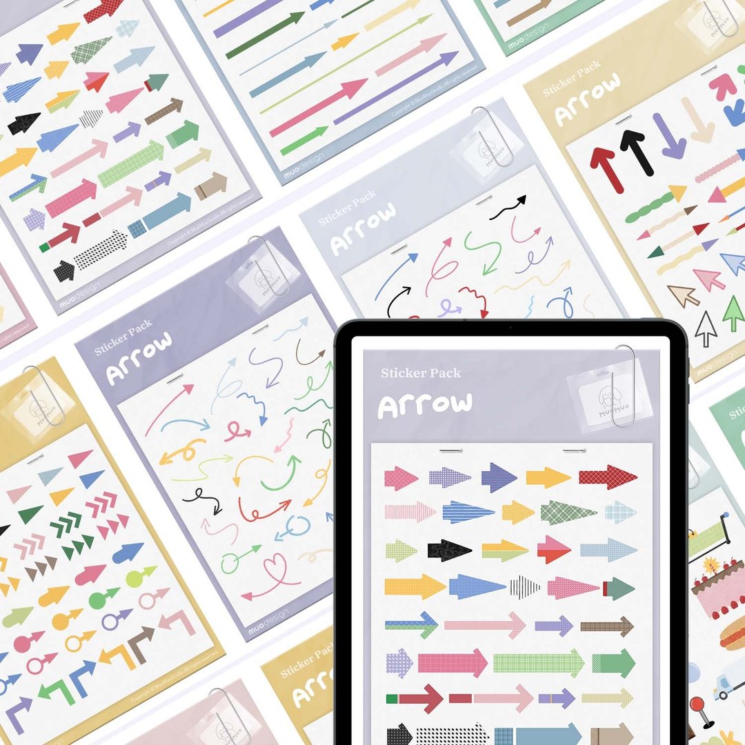 电子手帐j箭头标注数位贴纸/212枚/Goodnotes一键导入/Notability - 电子手帐及素材 - 其他材质 
