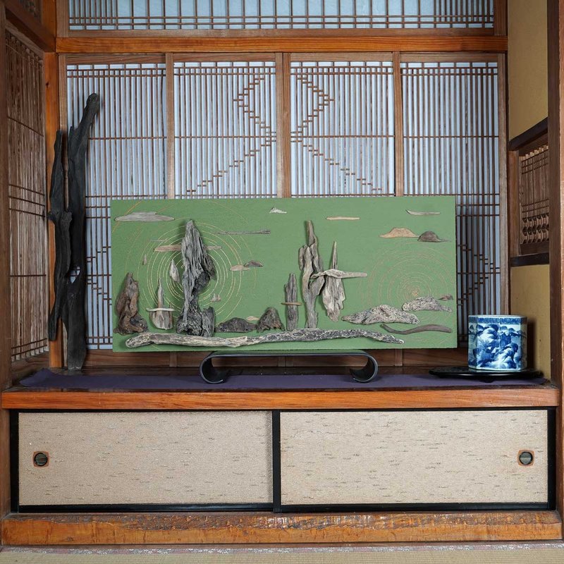 用浮木艺术将自然风光带入您的房间。浮木风景画。浮木艺术墙饰 15 - 墙贴/壁贴 - 木头 咖啡色