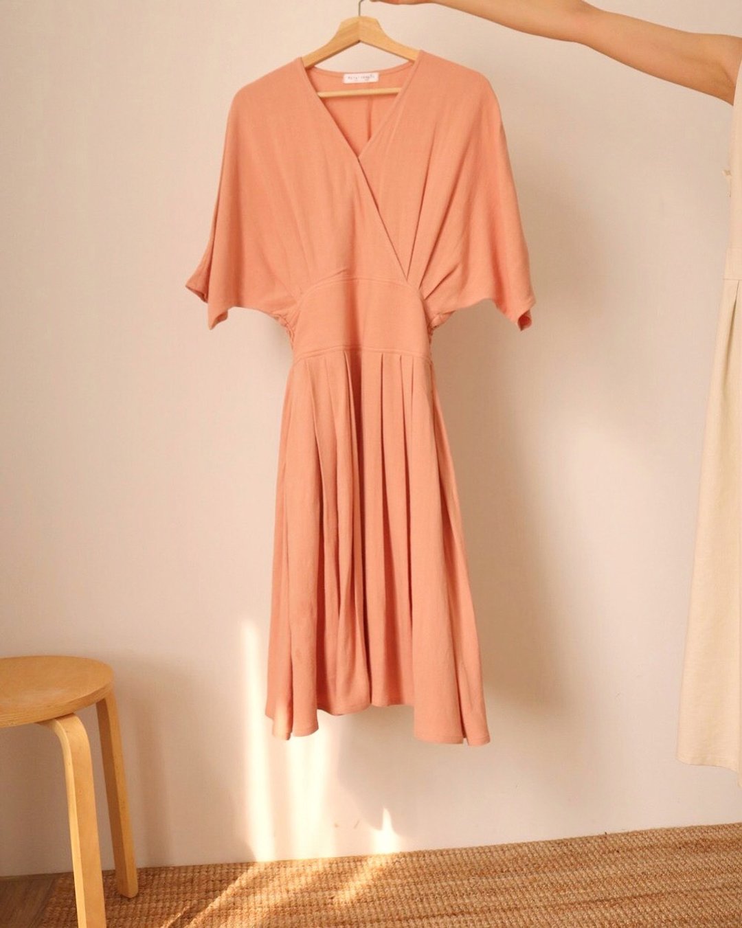 Playa Dress 米色/浅粉亚麻洋装(可订做其他颜色) - 洋装/连衣裙 - 棉 